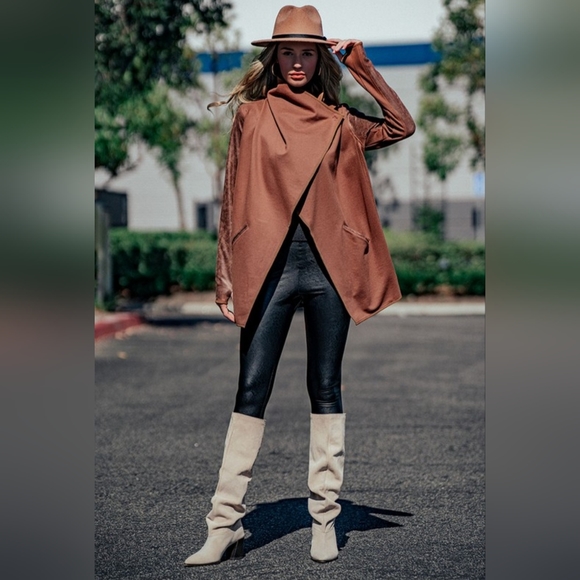 #18884 🛑M FABULOUS BOHO CHIC SEXY Faux Leather Combined Jacket - Picture 10 of 16